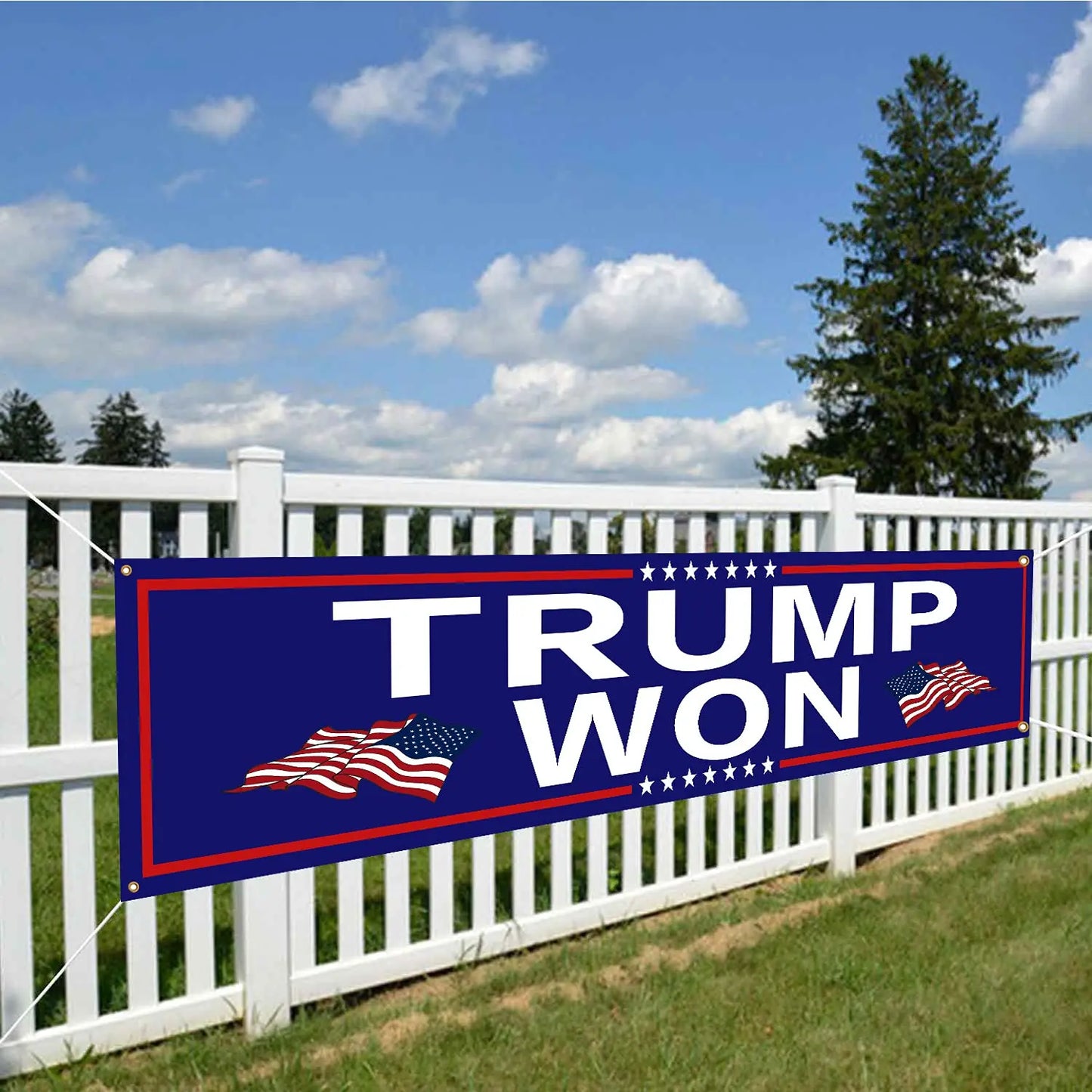 Trump Keep America Great Again 2024 Banners with 4 Grommets Polyester for Yard Advertising Outdoor and Indoor Hanging Decoration