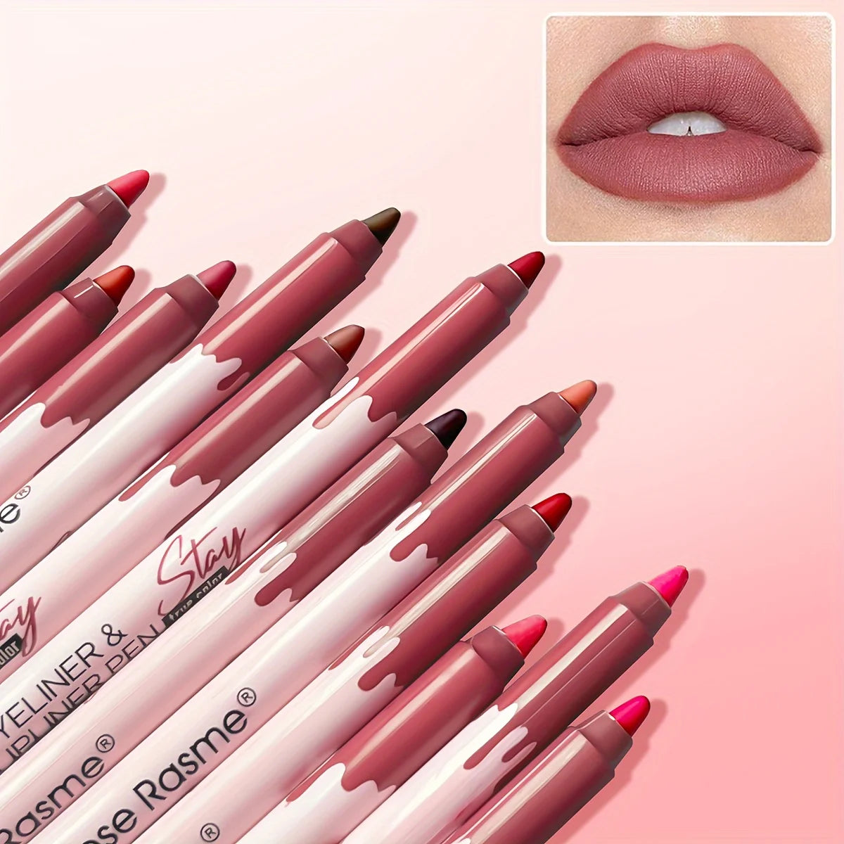 Lip Liner Pencil Set Waterproof Long Lasting Nude Red Lip Contour Pencil Sexy Rose Pink Lipstick Tint Makeup
