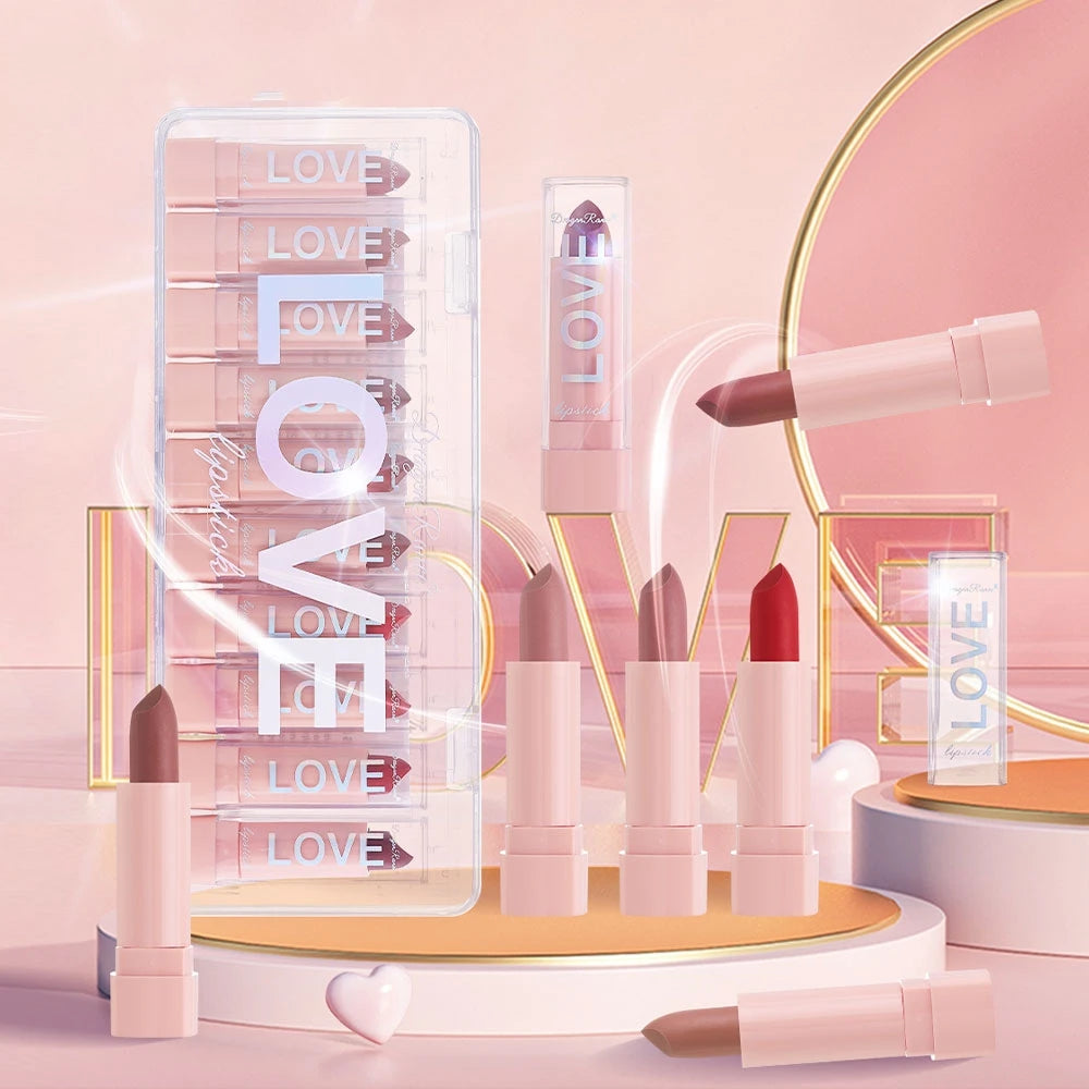 Lipstick Set for Autumn and Winter, Matte Waterproof Lips, Non-Fading, Non-Stick Cup, Whitening and Complexion Lip Gloss