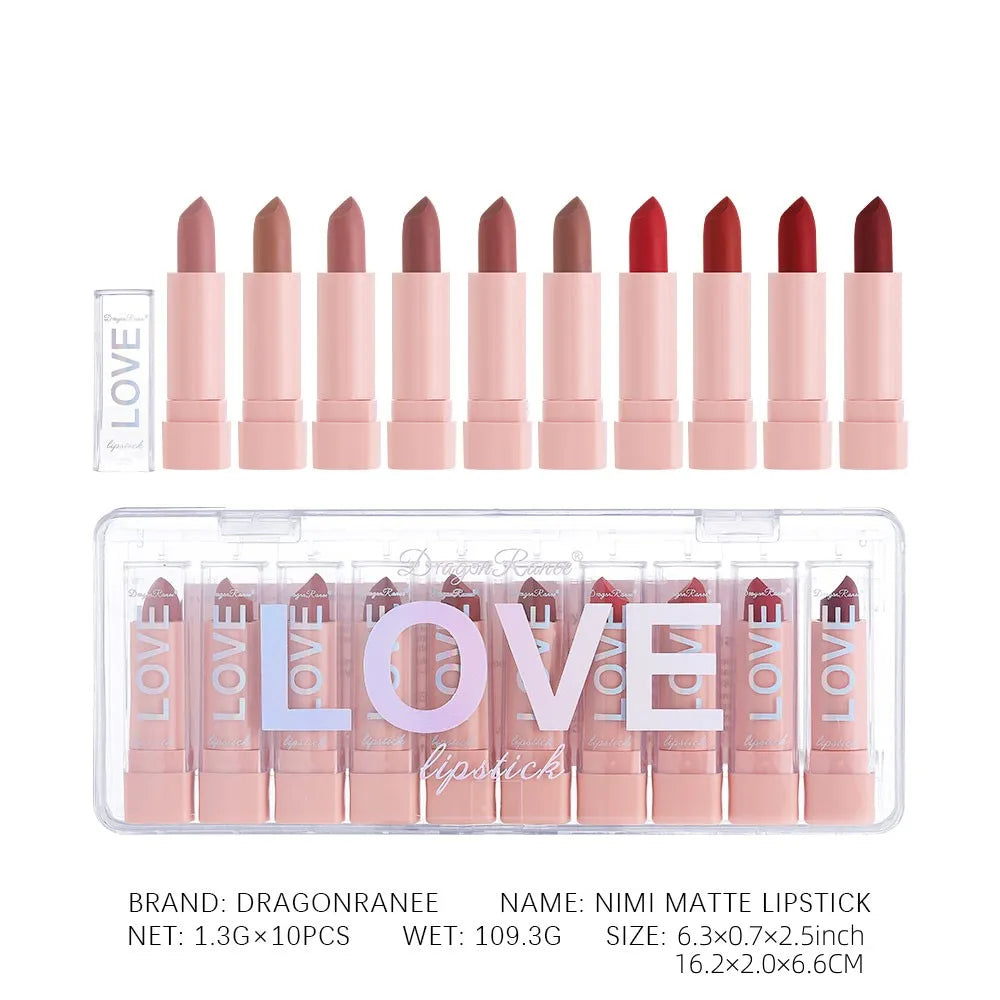 Lipstick Set for Autumn and Winter, Matte Waterproof Lips, Non-Fading, Non-Stick Cup, Whitening and Complexion Lip Gloss