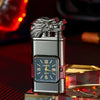 Clock Double Flame Creative Butane Gas Lighter Metal Convenient Outdoor Windproof Turbine Torch Jet Recycling Lighter