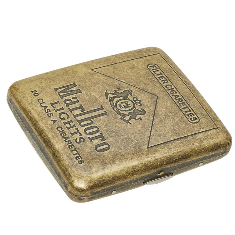 Classic Retro Cigarette Case Portable 20 Capacity Cigarettes Box Smoking Accessories Storage