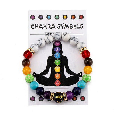 7 chakra bracelet for healing Natural Crystal Healing Anxiety Jewellery Mandala Yoga Meditation Bracelet Gift