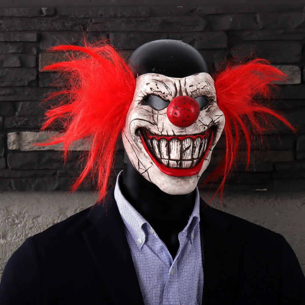 Joker Mask Cosplay Bloody Half Face Clown Latex Masks Halloween Carnival Purim Party Costume Props