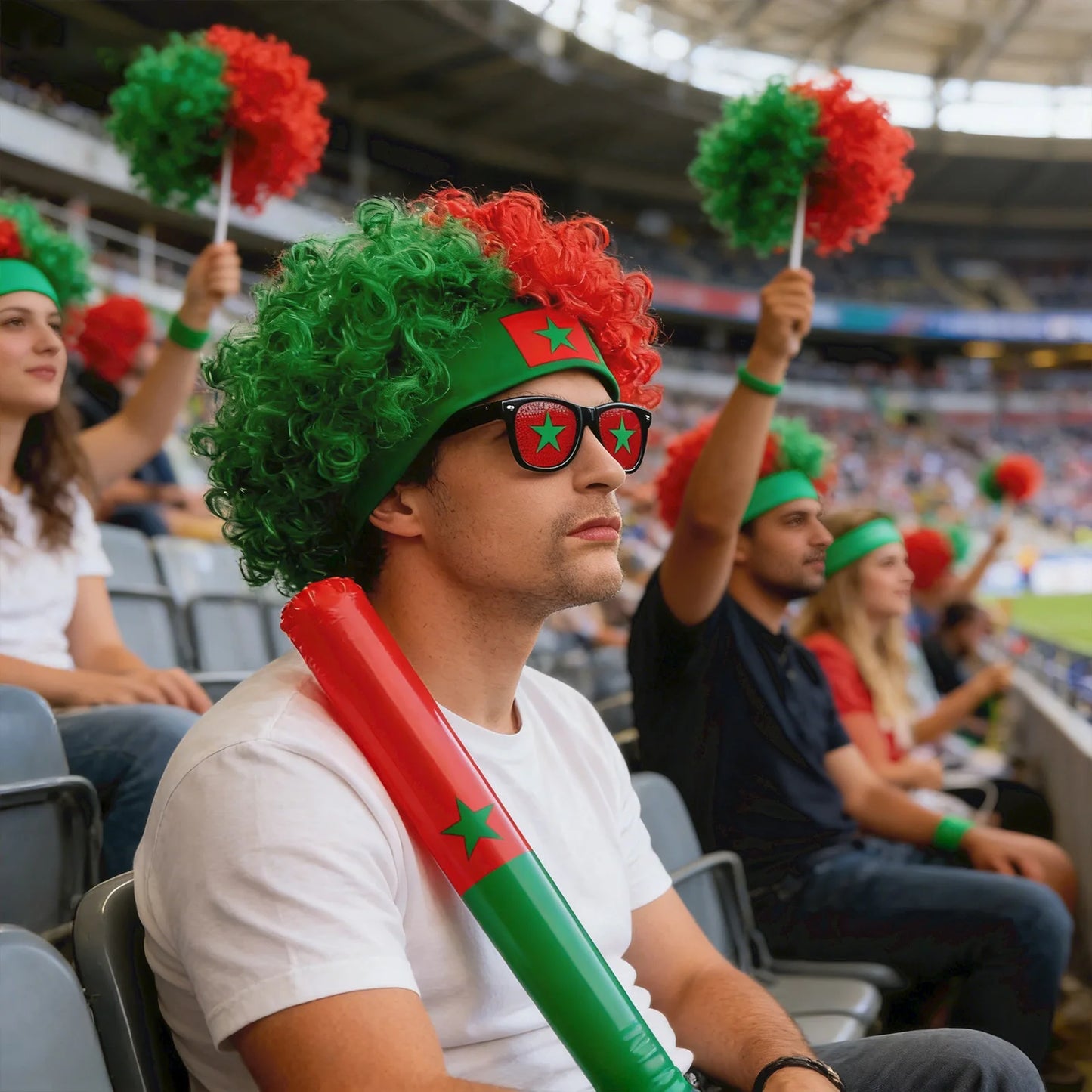 Football Fans Caps Costume Party Wig Decor Supplies Cosplay Headdress for Kids Adults, Perfect For Cheering The Game