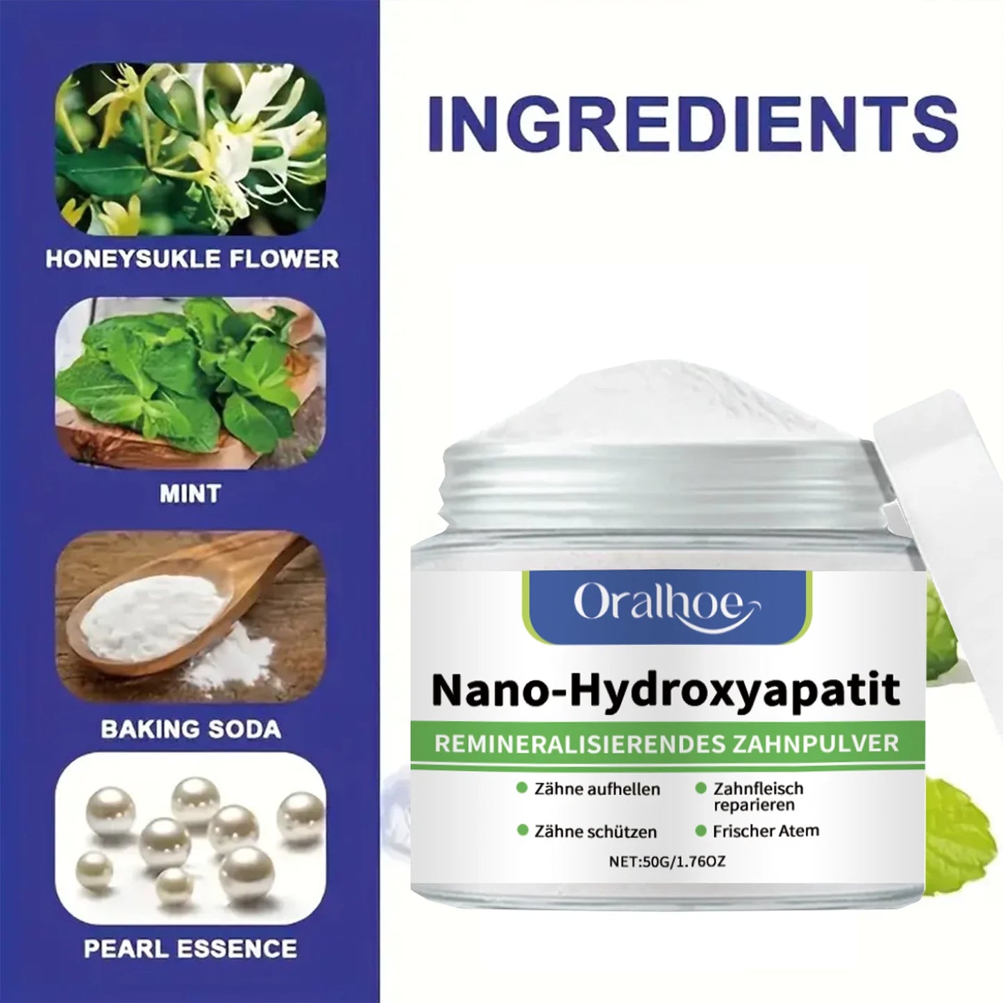 Whitening Tooth Powder: Enamel Repair, Deep Cleaning & Long-Lasting Fresh Breath