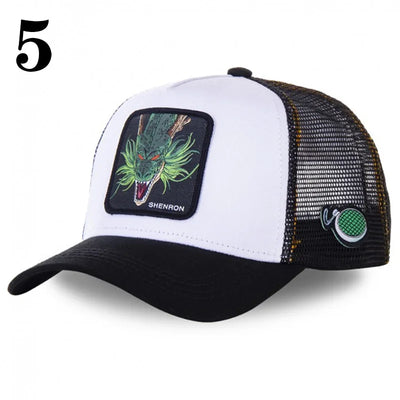 DRAGONBALL Mesh Cap Cartoon Mesh Cap Men And Women Baseball Cap Fashion Patch Trucker Cap