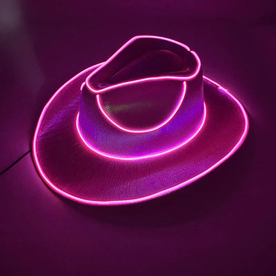 Pearlescent Cowboy Hat Dance Costume Decorate Glowing Cowgirl Cap Glowing For Neon NightClub