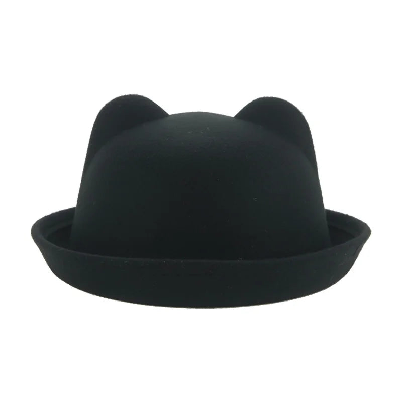 Fedoras Hats Boys Girls Small 52cm 54cm Felted Kids Hats Solid Camel Black Dress Formal Panama Women Hats
