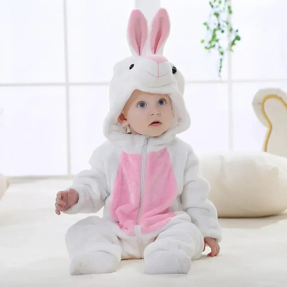 Baby Rompers Winter Costume Flannel for Girl Boy Toddler Infant Clothes Kids Overall Animals