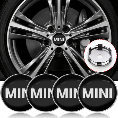 Car Wheel Center Hub Caps Stickers Badge Decals 4Pcs 56mm For MINI Cooper One S JCW R56 R55 R53 R60 F55 F56 R57 R59