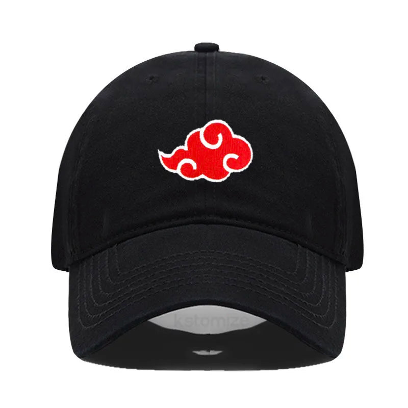 Anime Embroidered Baseball Cap NARUTO Cotton Cap Japanese Akatsuki Logo&nbsp; Embroidery Baseball Caps Black Snapback Hat