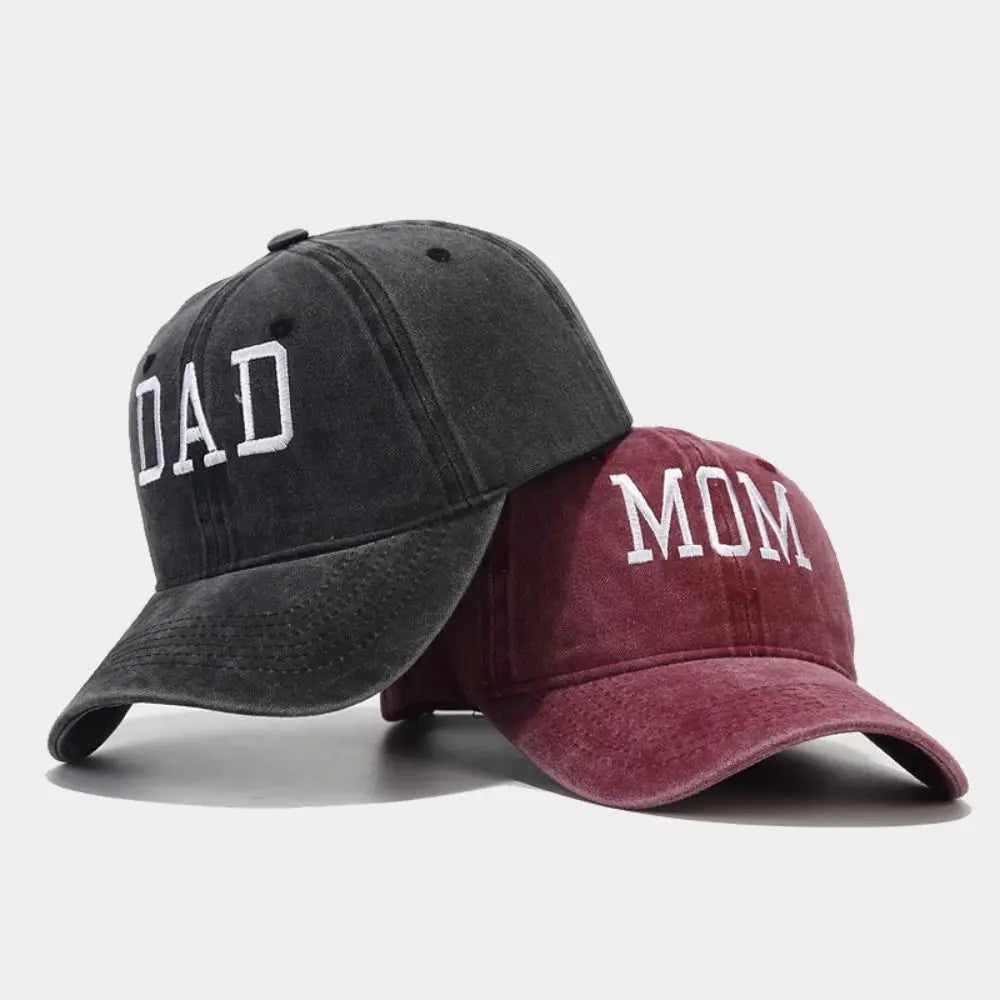 DAD MOM Embroidery Baseball Caps Vintage Adjustable Distressed Faded Cap Hiphop Baseball Hats
