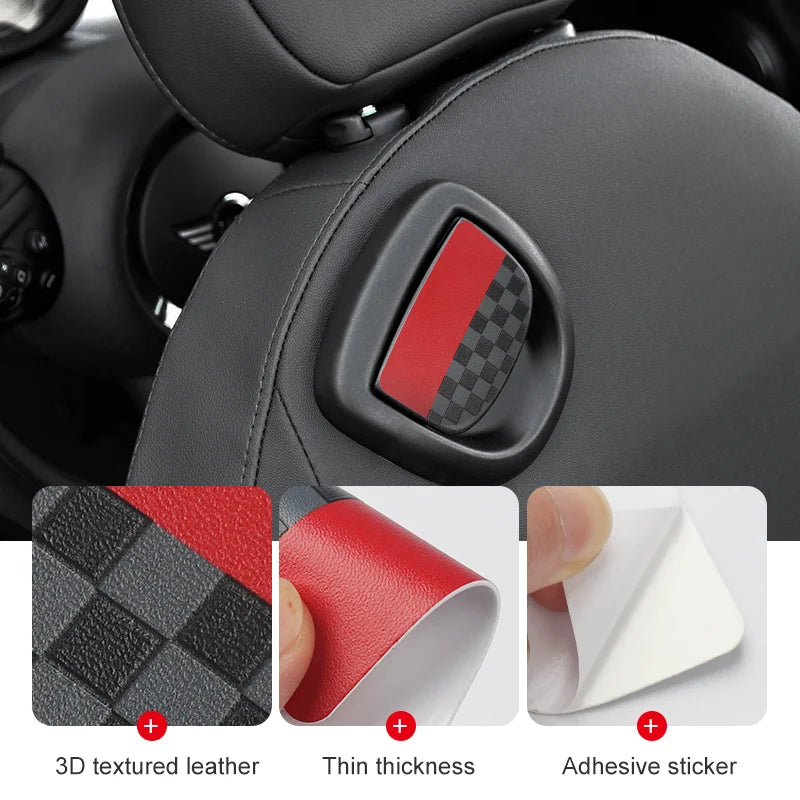 Car Rear Seat Back Handle Decal Cover Protective Sticker For Mini Cooper R56 R55 F56 F57 Interior Decorative Accessories