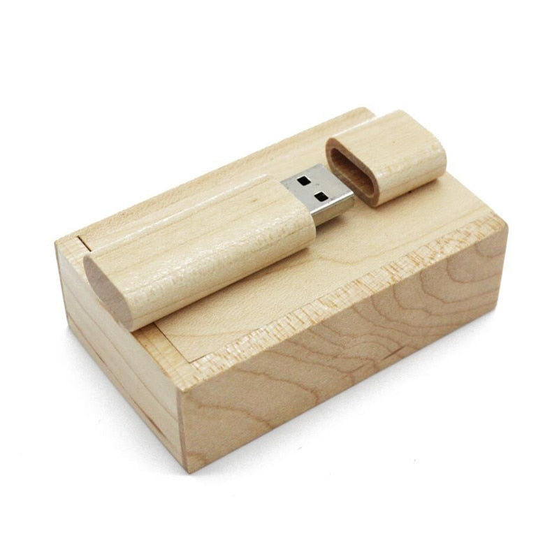 Wooden + Box USB FlashDrive Pen Driver Pendrive 4GB 16GB 32GB 64GB 128GB Memory Creativo Personal LOGO