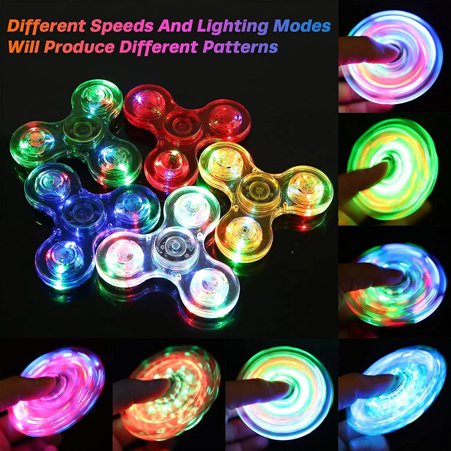 Fidget Spinner Luminous Finger Toy Hand Spinner Stress Reduction and Anxiety Relief Party Favors for Kids Adults