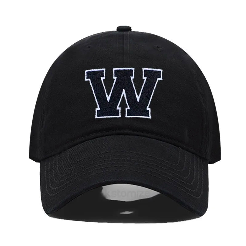 Letter A-Z Embroider Baseball Cap For Men Womne High Quality Soft Cotton Fashion Team Sport Visors Snapback Caps