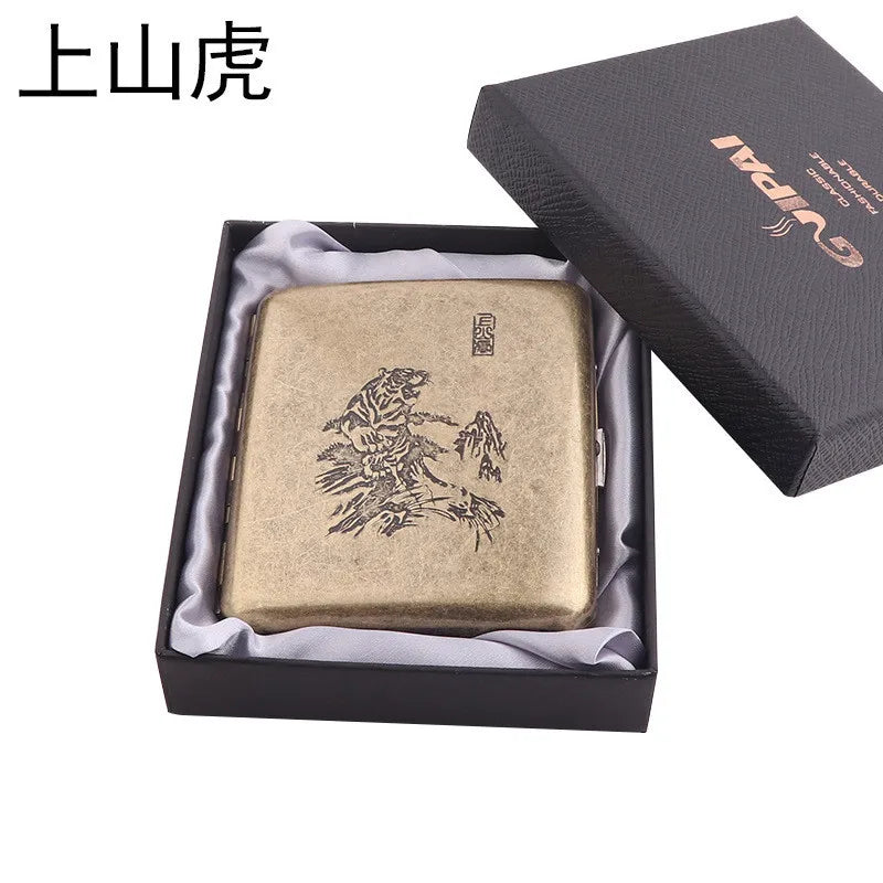 Classic Retro Cigarette Case Portable 20 Capacity Cigarettes Box Smoking Accessories Storage