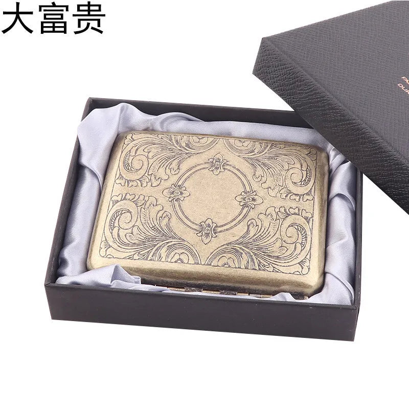 Classic Retro Cigarette Case Portable 20 Capacity Cigarettes Box Smoking Accessories Storage