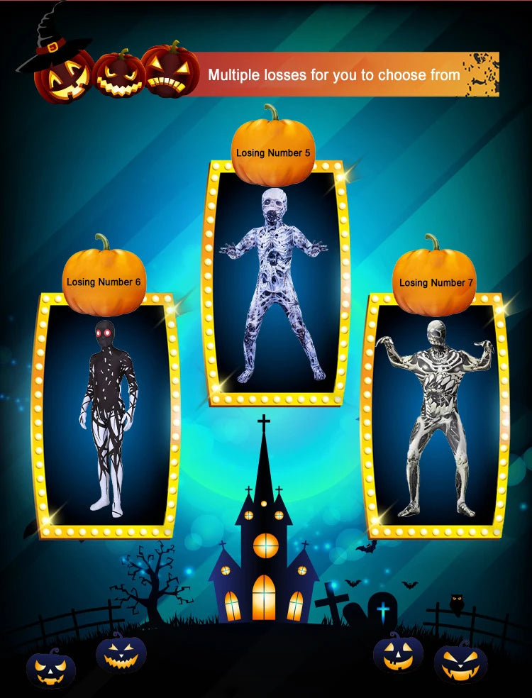 Halloween Kids Zombie Jumpsuit Costume Outfit for Children's Ghost Festival & Stage Performance Spooky Party Dress