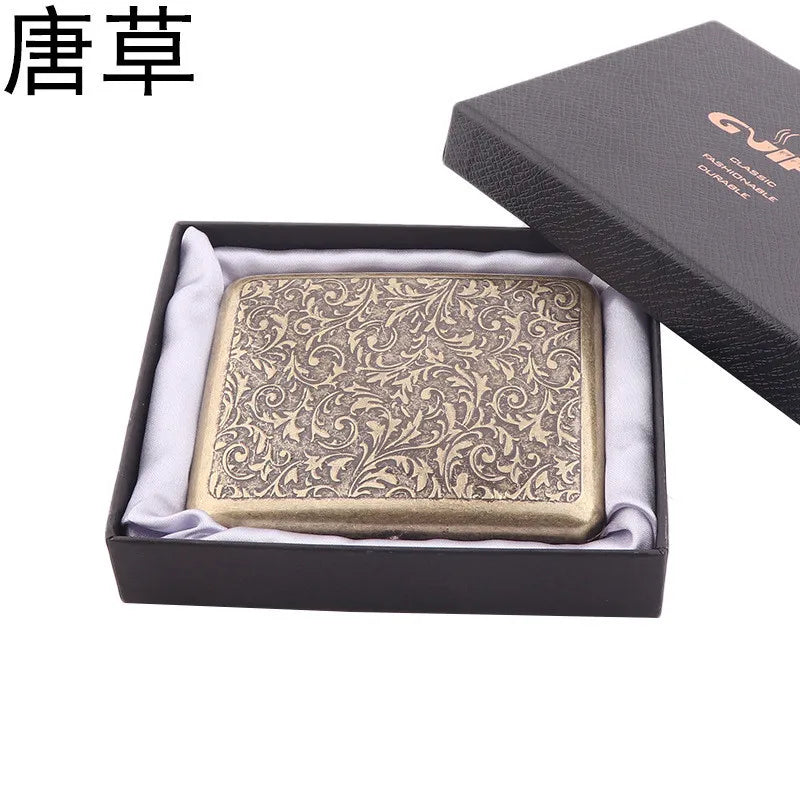 Classic Retro Cigarette Case Portable 20 Capacity Cigarettes Box Smoking Accessories Storage