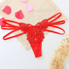 G-string Double Thin Straps Panties Lace Hollowed High Slit Thongs Butterfly Fun Underwear T-back Underpants