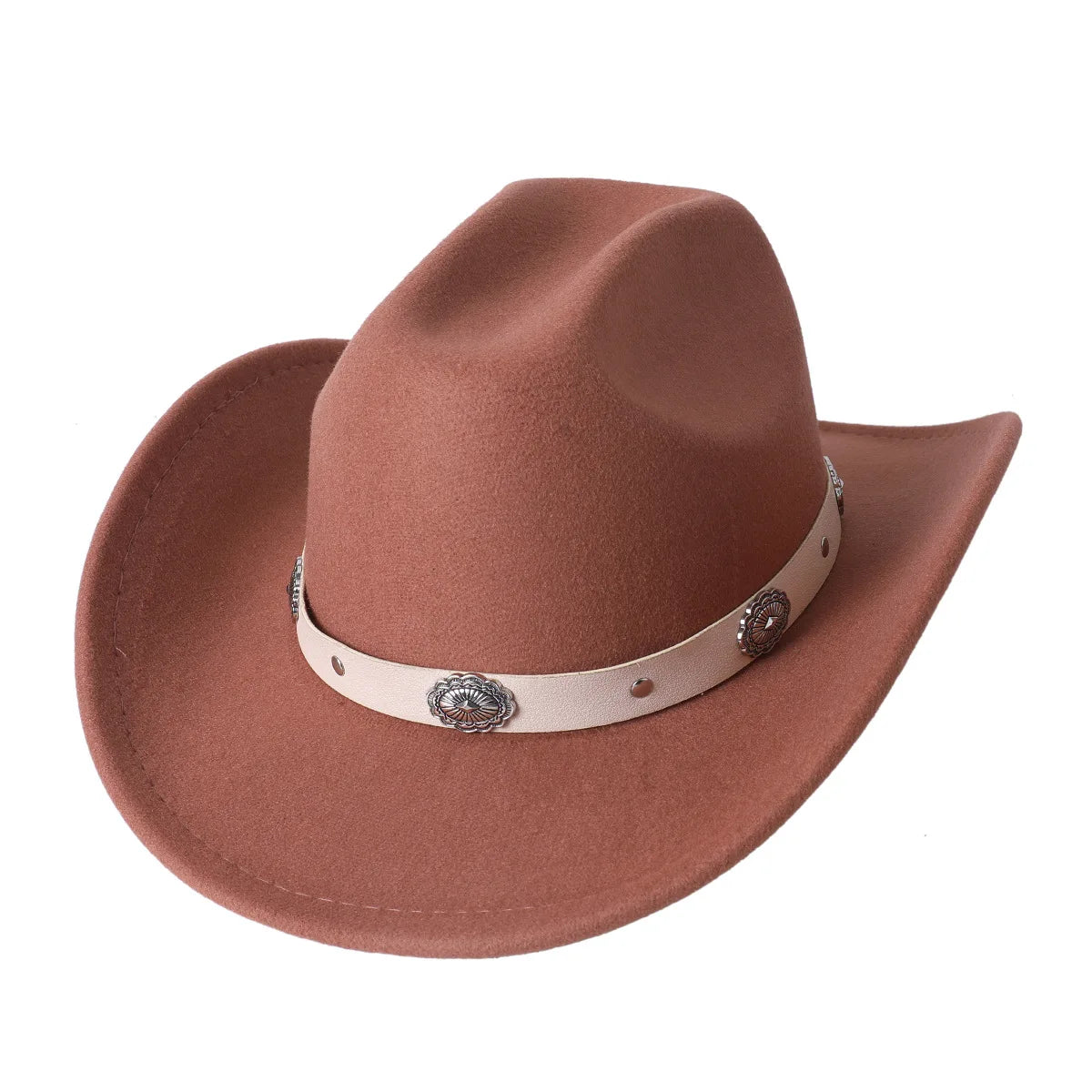 Cowboy Hat Fashion Chic Unisex Solid Color Jazz Hat With Bull Shaped Decor Western Cowboy Hats