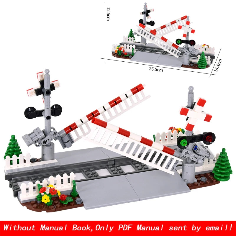 City Train Traffic lights Railing Crossing Railway Express Bricks Building Blocks DIY Toys for Kids gifts