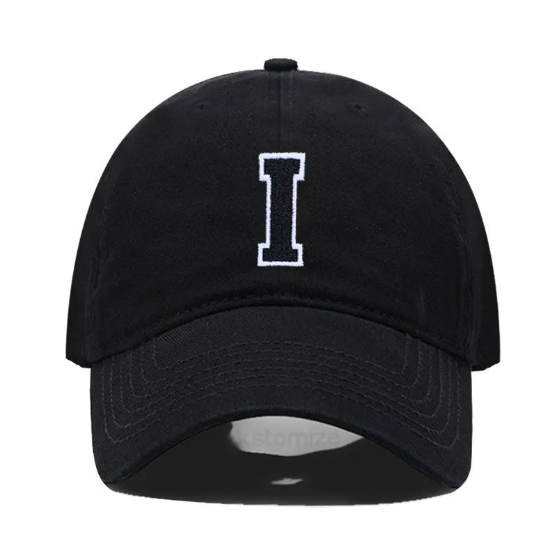 Letter A-Z Embroider Baseball Cap For Men Womne High Quality Soft Cotton Fashion Team Sport Visors Snapback Caps