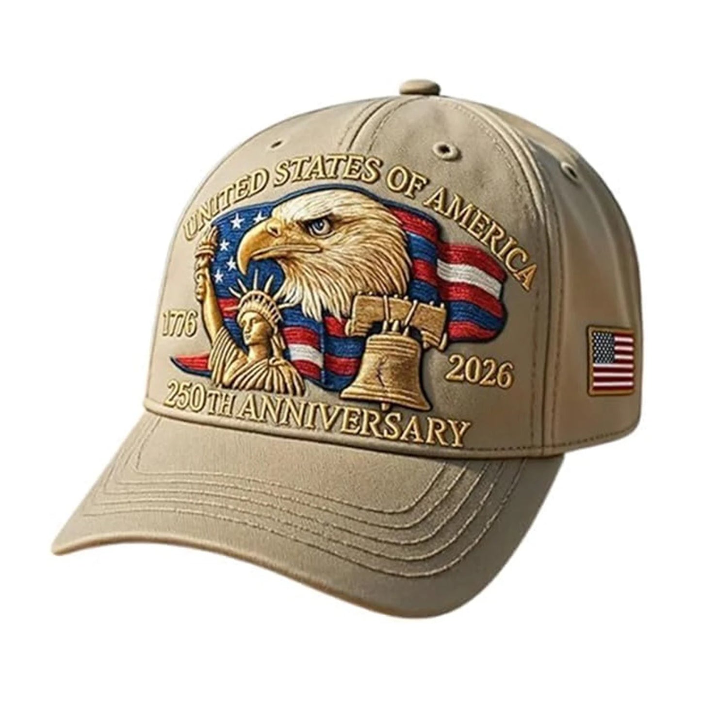 US 250th Anniversary Cap Adjustable Retro Washed Patriotic Cap US 250th Anniversary Tribute Hat Patriotic Baseball Cap for Men and Women