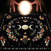 Tarot tablecloth, altar cloth, moon phase, sun, starry sky, flowers, witchcraft, altar ritual decoration props