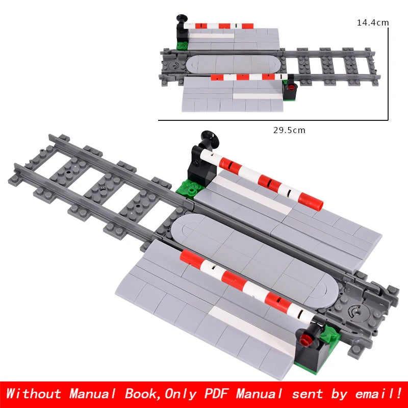 City Train Traffic lights Railing Crossing Railway Express Bricks Building Blocks DIY Toys for Kids gifts