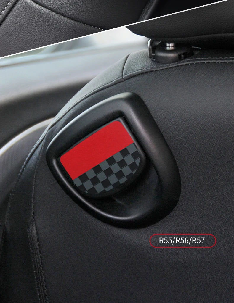 Car Rear Seat Back Handle Decal Cover Protective Sticker For Mini Cooper R56 R55 F56 F57 Interior Decorative Accessories