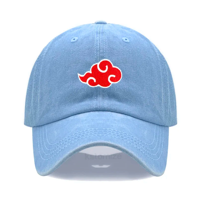 Anime Embroidered Baseball Cap NARUTO Cotton Cap Japanese Akatsuki Logo&nbsp; Embroidery Baseball Caps Black Snapback Hat