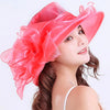 Flower Lady Hat Summer Organza Wide Brim Sunscreen Kentucky Derby Hats For Women