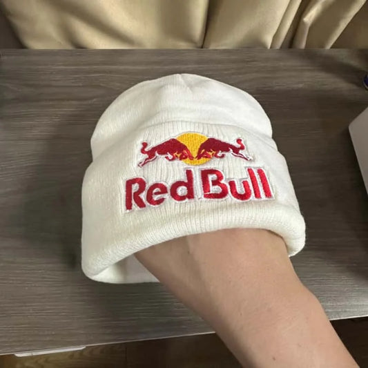 Red Bull Knitted hat Beanie Winter Hat Unisex Warm Cap for Men And Women Red Bull Hat
