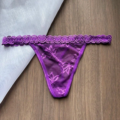 Crystal Letter Thong Lace Bikini Panties G-String Low Waist Briefs Sexy Body Jewelry for Hot Wife Gift