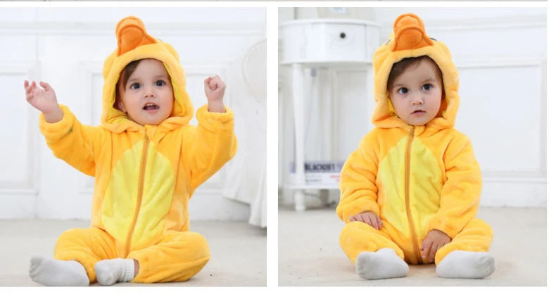 Baby Rompers Winter Costume Flannel for Girl Boy Toddler Infant Clothes Kids Overall Animals