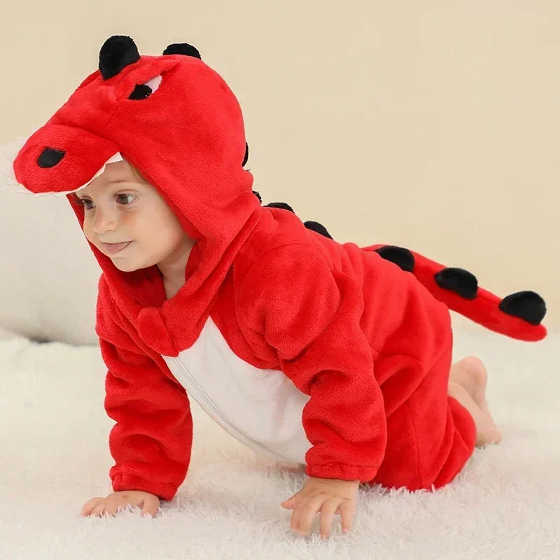 Baby Rompers Winter Costume Flannel for Girl Boy Toddler Infant Clothes Kids Overall Animals