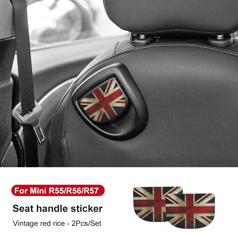 Car Rear Seat Back Handle Decal Cover Protective Sticker For Mini Cooper R56 R55 F56 F57 Interior Decorative Accessories