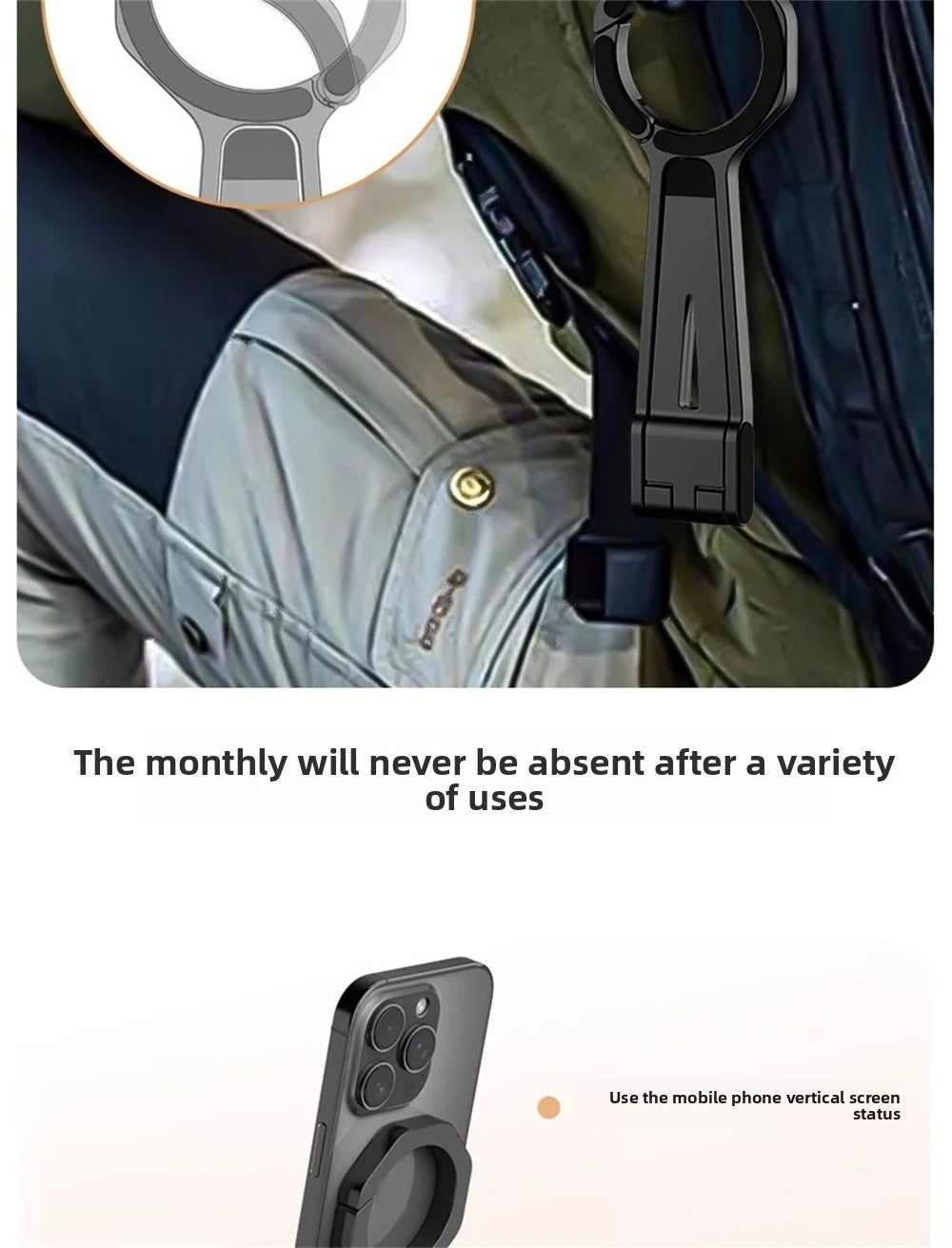 Magnetic ring alloy mobile phone holder Tripod Stand Portable Foldable Bracket Pocket Cell Phone Stand Non-slip