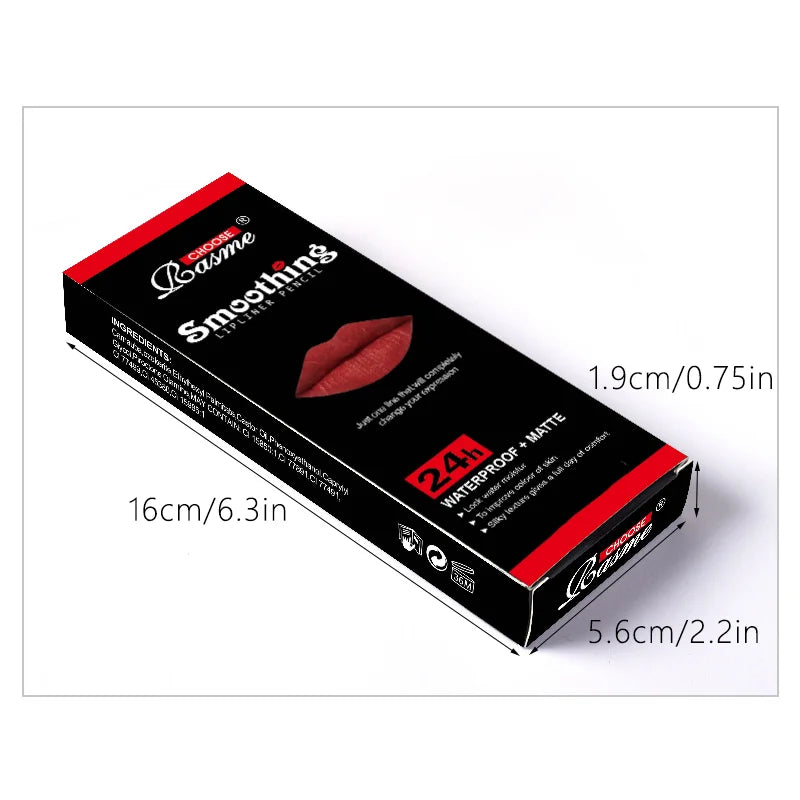 Long-Lasting Lipstick Set 12 pcs with Professional Lip Liner Pencil and Matte Lip Gloss for Women Valentine's Day Gifts