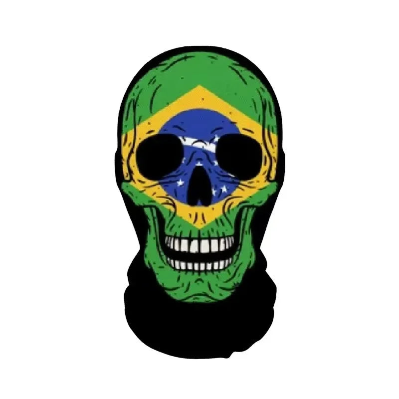 Halloween Skeleton Mesh Hood Mask | Elastic Breathable | Scary Party Cosplay Face Cover