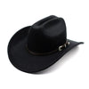 Vintage Western Cowboy Hat For Men's Gentleman Lady Jazz Cowgirl With Leather Wide Brim