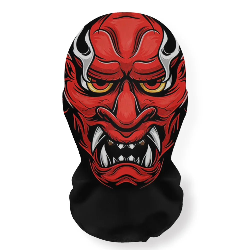Halloween Skeleton Mesh Hood Mask | Elastic Breathable | Scary Party Cosplay Face Cover