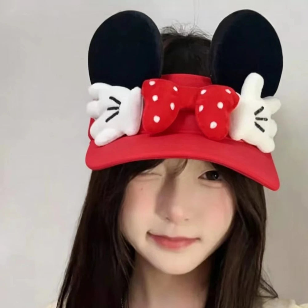 Mickey Hat Women's New Summer Fashion and Versatile Travel Sun Protection Peaked Hat Suitable for Outdoor Travel