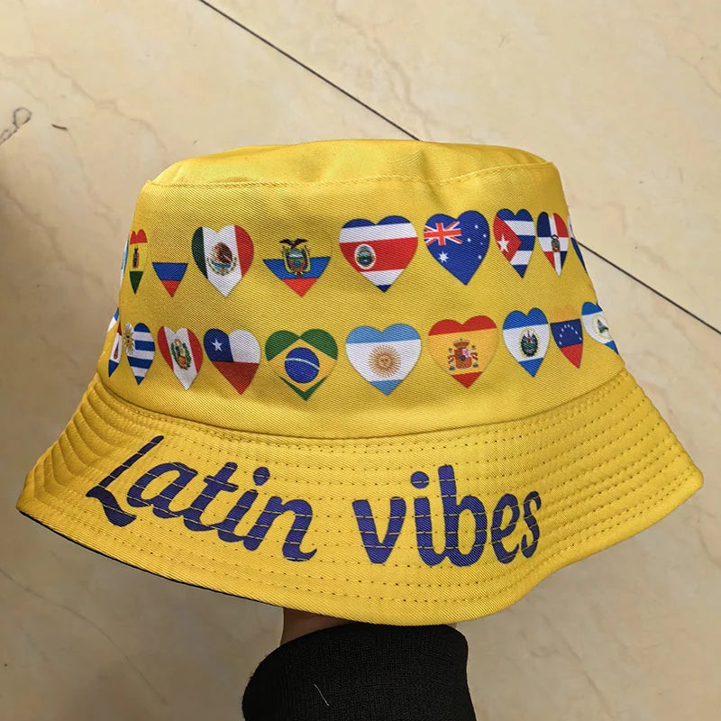 Countries National Flag Bucket Hat Men Women Football Fan Party Football Cup Reversible Sun Hat Soccer Fans