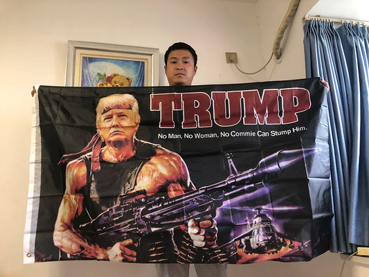 Trump Flag 90X150cm Creative Trump Gun Pattern American Hanging Flag President USA Polyester Printed Banner