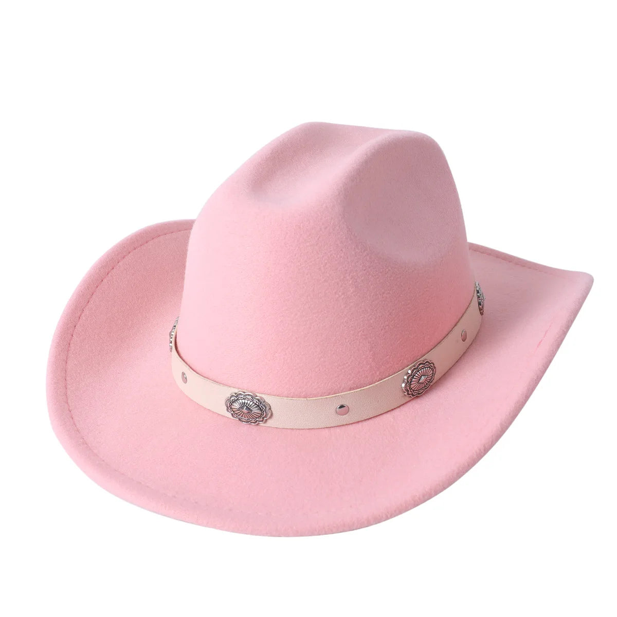 Cowboy Hat Fashion Chic Unisex Solid Color Jazz Hat With Bull Shaped Decor Western Cowboy Hats
