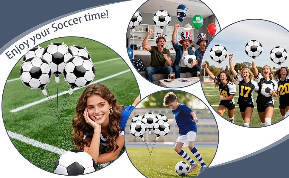 18 inches Soccer Balloons Soccer Themed Party Decor Soccer Ball Balloon For Birthday Sports Graduation Party Decoration